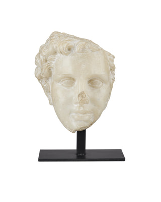 Greek Princess Head Fragment in aged beige and black
