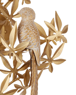 Aviary Gold Wall Sconce, Left, alternate view 2