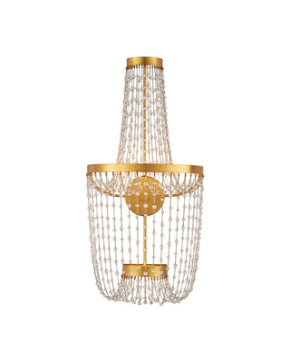 Mademoiselle Wall Sconce in contemporary gold leaf and glass beads