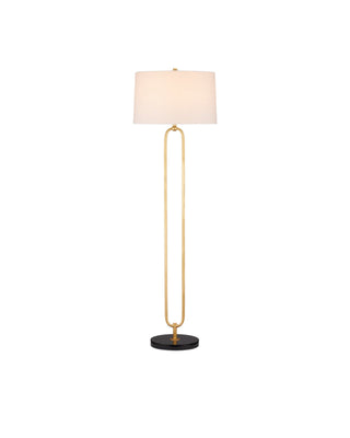 Glossary Floor Lamp in contemporary gold leaf and black