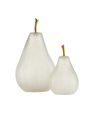 Glass White Pear Set of 2, alternate view 3