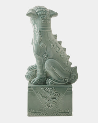 Foo Dog, Left, Blue, back view