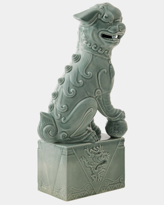 Foo Dog, Left, Blue, side view