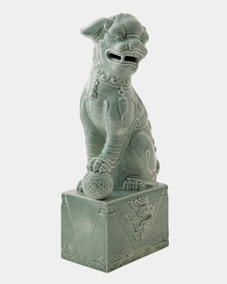 Foo Dog, Right, Blue, corner detail