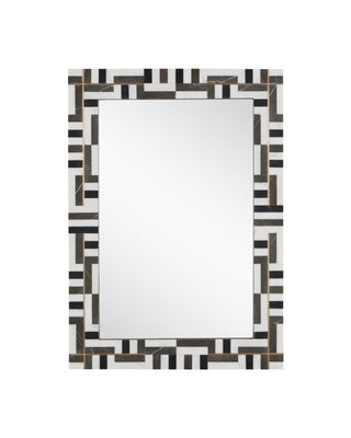 Gentry Rectangular Mirror in brass and ambaji marble