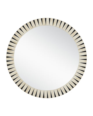 Arvi Round Mirror in black and bone