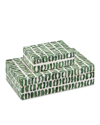 Emerald Box Set of 2 in green and white