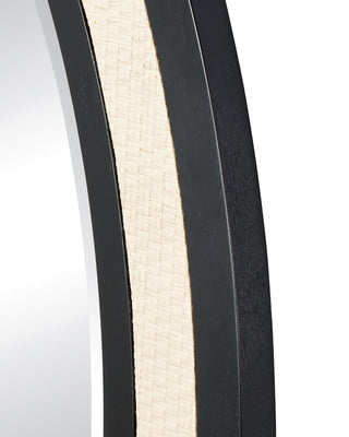 Deanna Ivory Raffia Oval Mirror, alternate view 2