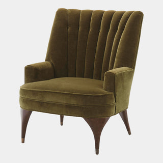 Duncan Chair, Moss Velvet, crafted in cotton and rubber wood