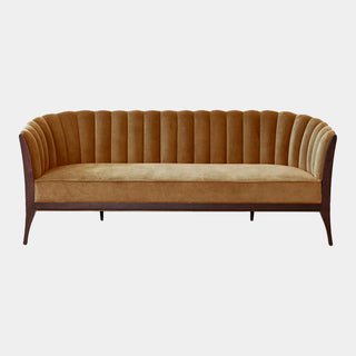 Connor Channel Back Sofa, Toast Velvet, crafted in cotton