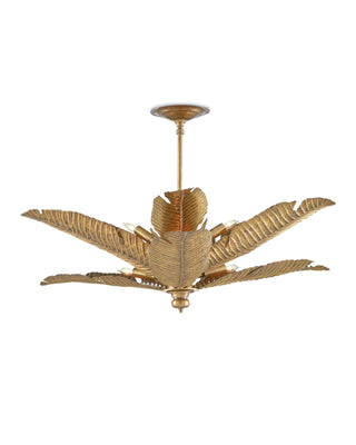 Tropical Gold Semi-Flush Mount in vintage brass