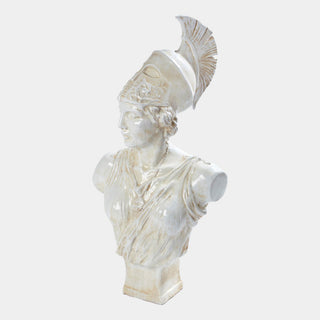 Athena Sculpture in antique white glaze and terracotta