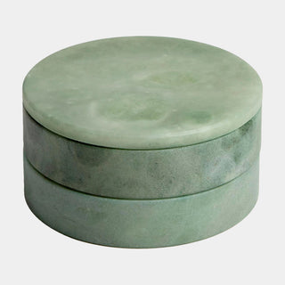 Leora Swivel Box, Alabaster, Green, crafted in polished