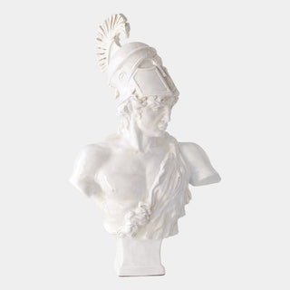 Mars Sculpture in antique white glaze and terracotta ceramic
