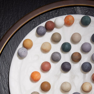 Augustus Alabaster Solitaire Game Set, Multi, styled in a room