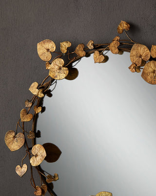Vinna Arch Brass Leaves Mirror, alternate view 4
