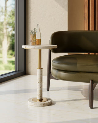 Miles Travertine Accent Table, alternate view 5