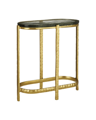 Acea Gold Side Table in cast aluminum and cast glass
