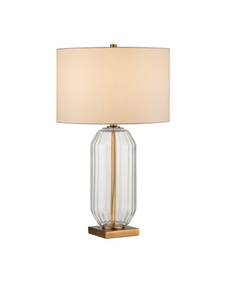 Entasis Table Lamp in aged brass and glass