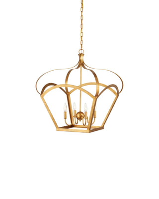Coronet Gold Lantern in antique gold leaf and metal