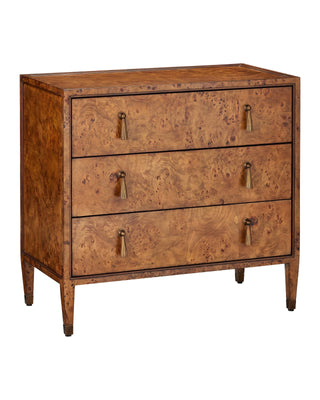 Evie Burl Chest in mahogany