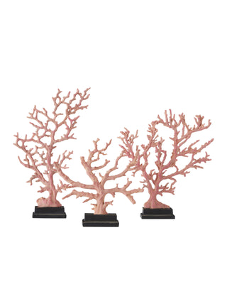 Red Coral Branches Set of 3 in pale pink and composite
