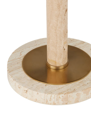 Miles Travertine Accent Table, alternate view 2