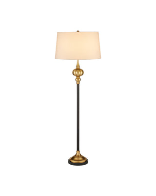 Haines Floor Lamp in bronze and vintage brass