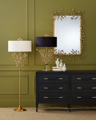 Forget-Me-Not Gold Rectangular Mirror, alternate view 6