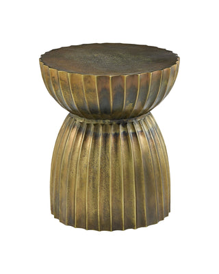 Rasi Antique Brass Accent Table in cast aluminum