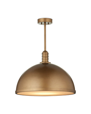 Cupola Medium Pendant in antique brass and white