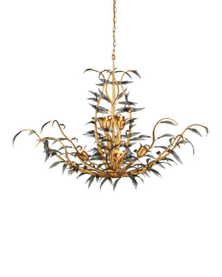 Odile Chandelier in black and contemporary gold leaf