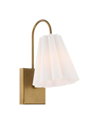 Blithe White Wall Sconce in off-white and coffee brass