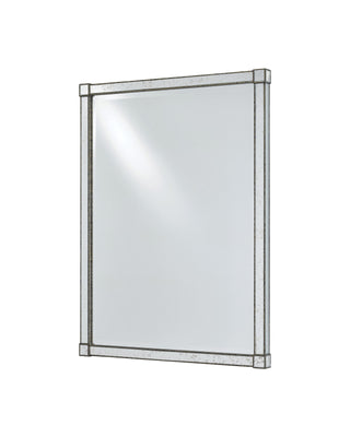 Monarch Rectangular Mirror in silver viejo and solid wood