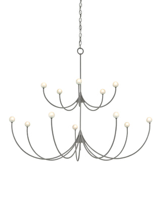 Carew Medium Chandelier in hiroshi gray and wrought iron