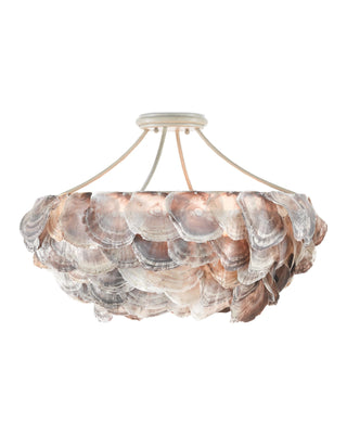 Seahouse Semi-Flush Mount in smokewood and capiz shell