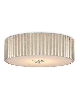 Caravel Silver Flush Mount in silver leaf and white