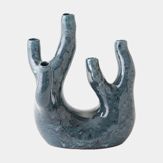 Creation Small Vase-Gloss Reactive Blue in ceramic