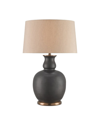 Ultimo Black Table Lamp in antique brass and ceramic