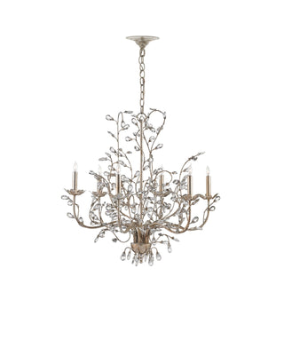Crystal Bud Medium Silver Chandelier, alternate view 6