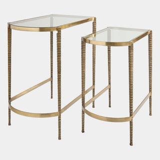 Arco Textured Nesting Tables in cast iron and glass