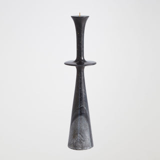 Formosa Candle Holder, Center Flair, Black, crafted in marble