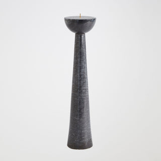 Formosa Candle Holder, Round Top, Black, crafted in marble