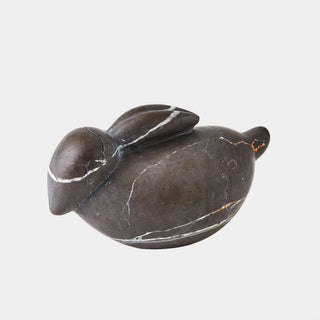 Bunny Sculpture, Gray, crafted in hand carved and grey marble