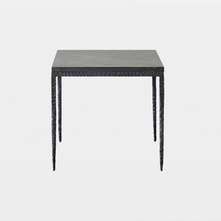 Forrester Side Table, Blackened/Flamed Marble, front view