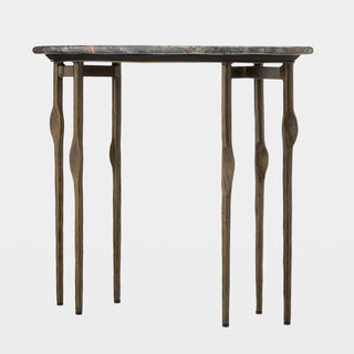 Kneez 6 Legged Oval Table-Pale Antique Brass, side view