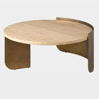 Marco Cocktail Table in iron and travertine