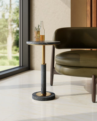 Miles Black Marble Accent Table, alternate view 6