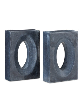 Demi Black Bookends Set of 2 in bheslana marble