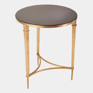 Round French Square Leg Table, Brass, alternate view 2